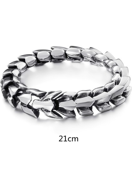 AL4067-GÜMÜŞ-21CM Erkekler Için Mighty Ejderha Iskelet Bilezik Moda Vintage Salma Zincir Bilezik Gümüş Renk Takı Hediye (Yurt Dışından) modelleri