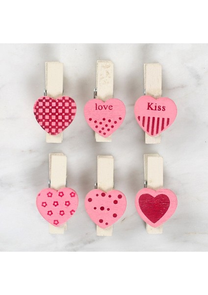 Loren Dekoratif Pembe Kalp Desenli Mandal 6'lı fiyatları