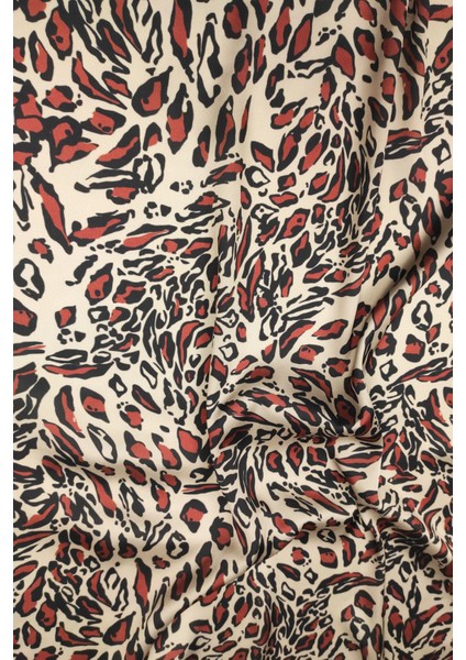 Şifon Saten Soyut Desenli Dijital Baskılı Kumaş / En 1,50 cm