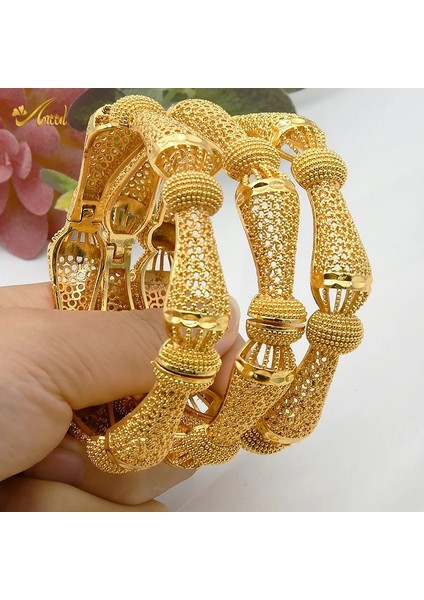 B-2-3 Adet Anııd Kadınlar Charm Bilezik Bileklik 24K Altın Renk Takı Dubai Saf Çocuklar Manşet Çiçek Bebek Bileklik Ese Afrika Tasarımcısı (Yurt Dışından)