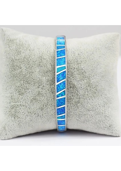 50-52MM Tarzı Mavi Opal Jzb Mavi Opal Bilezik Erkekler Kadınlar Için En Li Takı Manşet Severler Hediye Pulseras (Yurt Dışından) fiyatları