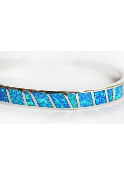 50-52MM Tarzı Mavi Opal Jzb Mavi Opal Bilezik Erkekler Kadınlar Için En Li Takı Manşet Severler Hediye Pulseras (Yurt Dışından) fırsatları
