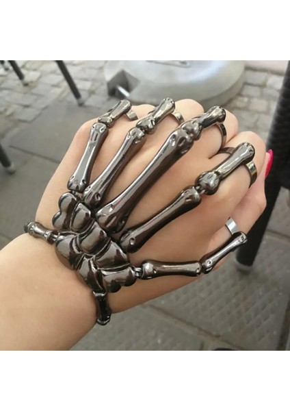 Altın Yeni Moda Benzersiz Cadılar Bayramı Iskelet Bilezik Punk Gotik El Kafatası Elastik Bileklik Kadın Erkek Parti Takı Için Bilezikler (Yurt Dışından)