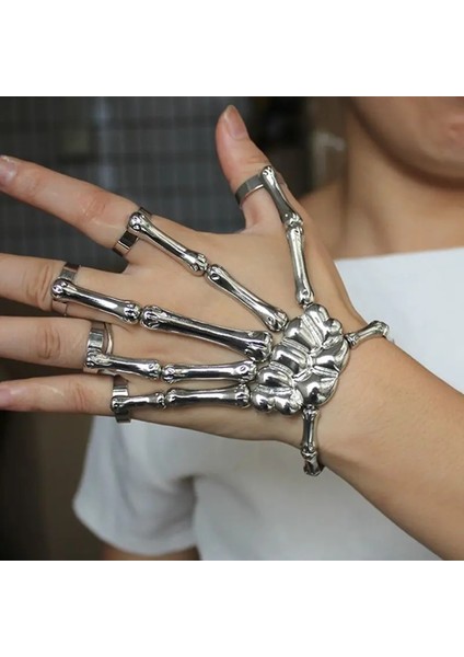 Altın Yeni Moda Benzersiz Cadılar Bayramı Iskelet Bilezik Punk Gotik El Kafatası Elastik Bileklik Kadın Erkek Parti Takı Için Bilezikler (Yurt Dışından)