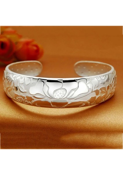 Xıyanıke Gümüş Kaplama Lotus Çiçeği Genişlik Bilezik ve Kadınlar Için Bilezik Moda Zarif Parti Aksesuar Takı Ayarlanabilir (Yurt Dışından) fiyatları