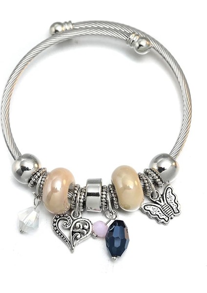 60MM Ayarlanabilir Stil 1 Parça Yeni Charm Aşk Kelebek Boncuklu Bilezik Takı 6 Renk Ayarlanabilir Bilezik Bilezik Romantik Aksesuarlar Moda Kadın Takı (Yurt Dışından) indirimleri