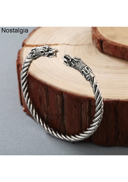 6 Bronz Retro Manşet Kurt Kuzgun Ejderha Yılan Kafası Viking Bilezik Erkekler Vikingos Takı Brazalete Vikingo Bilezik Kadın Aksesuar (Yurt Dışından) indirimleri