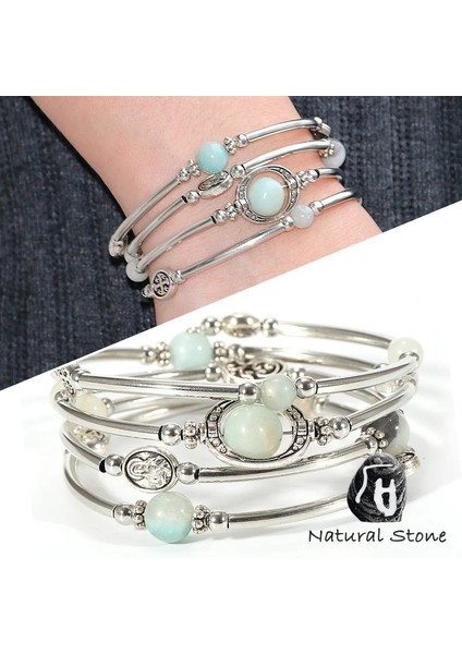 Çilek Kristali 4 Katmanlı Vintage Boho Doğal Taş Bilezik Bilezik Kadınlar Için Bakır Tüp Wrap Crustal Lava Taş Boncuk Bilezik Femme Takı (Yurt Dışından) fiyatları