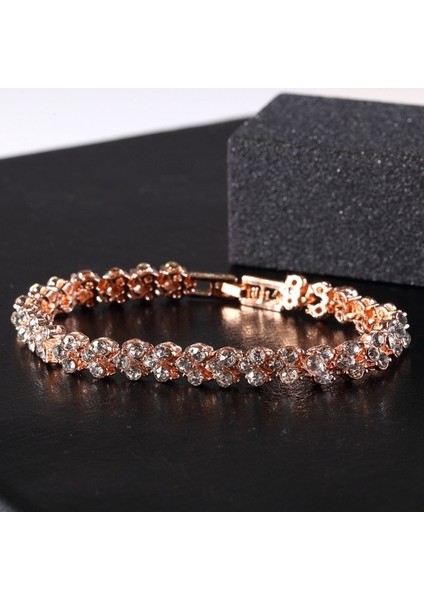 Altın Gül Bilezikler Kadınlar Için Bilezikler Kadınlar Için Takı Aşk Altın Kaplama Takı Gül Altın Ağırlık Lüks Tasarımcı Bilezik Pulseras Mujer (Yurt Dışından)