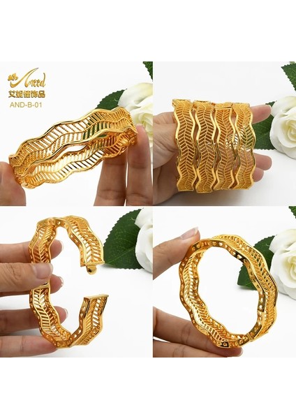 B-51-1 Adet Dubai Bilezik Kadınlar Için Orta Doğu Altın Bileklik Etiyopya Suudi Arabistan Bilezikler Düğün Gelin Mücevherat Afrika Doğum Günü Hediyeleri (Yurt Dışından) fırsatları