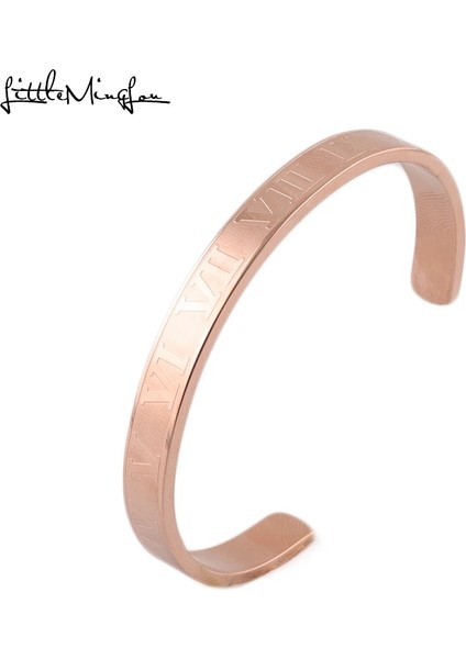 6cm Kadın Tarzı Altın Gül Lüks Altın Çift Erkekler Lover Romen Rakamları Ölçek Açık Manşet Titanyum Paslanmaz Çelik Bileklik Erkekler Için Kadın Takı (Yurt Dışından)
