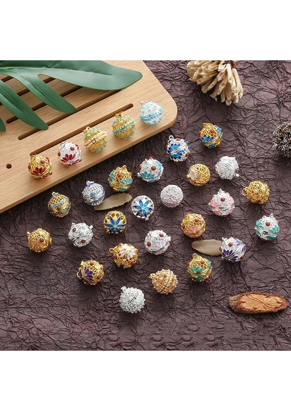 Pamuk Topu 10 Adet Meksika Zil Müzik Topu Uçucu Yağ Difüzör Madalyon Bilezik Vintage Parlayan Sıcak Renk Bileklik Kadın Aromaterapi Takı Için (Yurt Dışından) fiyatları