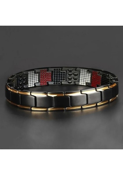 Siyah Altın Erkek Manyetik Terapi Sağlık Manyetik Terapi Bilezik Tedavisi Horlama Uyku Daha Iyi (Yurt Dışından)