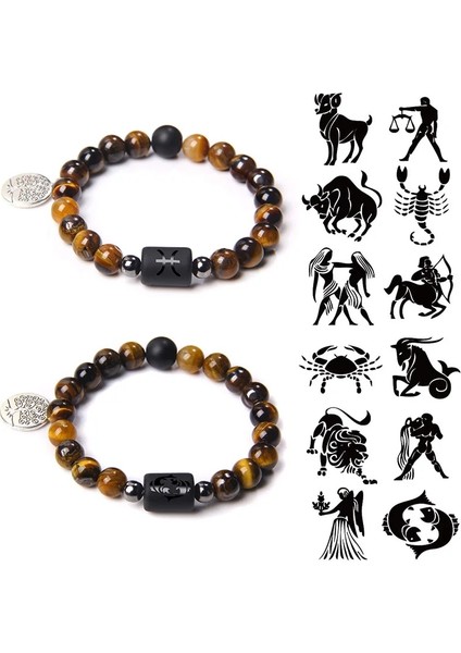 23CM Tarzı Balık Burcu 12 Zodyak Işaretleri Doğal Kaplan Gözü Taş Boncuk Bilezik Takımyıldızı Elastik Yaşam Ağacı Charm Bilezik Erkekler Kadınlar Için Takı (Yurt Dışından) fiyatları