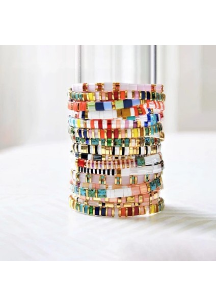 TL-B190271C GO2BOHO Gökkuşağı Bilezik Miyuki Tila Bilezikler Kadınlar Yeni Cam Boncuklar Takı Boho Yaz Plaj Pulseras Bayanlar Kol Bandı Hediye (Yurt Dışından) modelleri