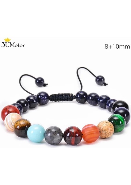 Gezegen Bilezik-10 Sekiz Gezegenler Bilezikler Doğal Taş Boncuklar Çakra Yoga Bilezik Evren Galaxy Güneş Sistemi Erkekler Kadınlar Için Bilezikler Hediyeler (Yurt Dışından)