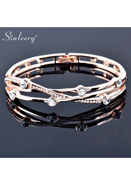 Gül Altın Kaplama Sınleery Charm Kübik Zirkonya Hollow Bileklik Manşet Kadınlar Için Gül Altın Gümüş Renk Bilezikler Kadınlar Düğün Takı Zd1 Ssı (Yurt Dışından) modelleri