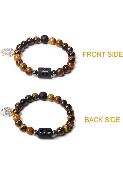 23CM Tarzı Balık Burcu 12 Zodyak Işaretleri Doğal Kaplan Gözü Taş Boncuk Bilezik Takımyıldızı Elastik Yaşam Ağacı Charm Bilezik Erkekler Kadınlar Için Takı (Yurt Dışından) fırsatları