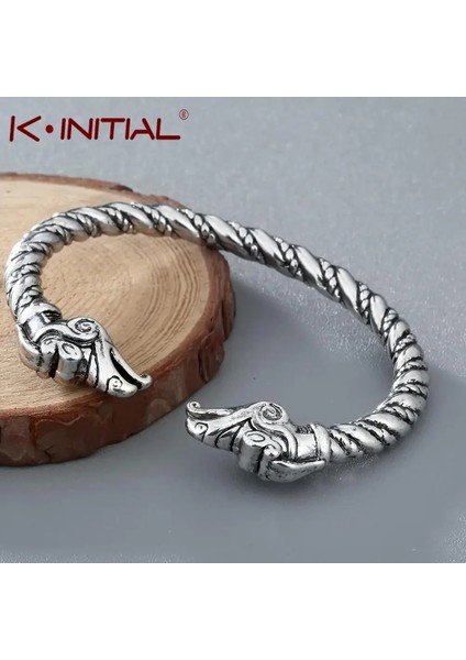 7 Antik Bronz Kinitial El Yapımı Pagan Viking Kurt Raven Ejderha Bilezik Bilezik Erkekler Için Vintage Açık Bükülmüş Manşet Bileklik Hediye (Yurt Dışından) fiyatları