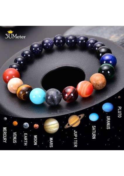 Lav Taşlı Bileklik Sekiz Gezegenler Bilezikler Doğal Taş Boncuklar Çakra Yoga Bilezik Evren Galaxy Güneş Sistemi Erkekler Kadınlar Için Bilezikler Hediyeler (Yurt Dışından)
