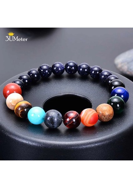 Lav Taşlı Bileklik Sekiz Gezegenler Bilezikler Doğal Taş Boncuklar Çakra Yoga Bilezik Evren Galaxy Güneş Sistemi Erkekler Kadınlar Için Bilezikler Hediyeler (Yurt Dışından)