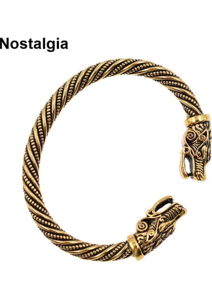 Antik Altın Kaplama Teen Wolf Viking Bilezik Bileklik Vikingo Takı El Manşet Bilezik Bilezik Brazalete Vikingos (Yurt Dışından) fırsatları