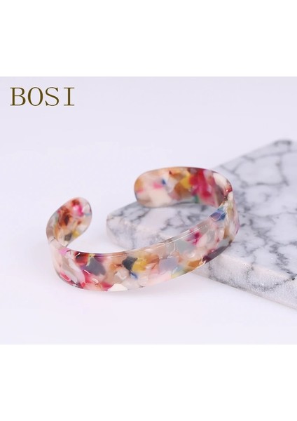 No.16 Boyutu Za Leopar Baskı Reçine Bilezikler Kadınlar Için Renkli Bileklik Bohemian Reçine Manşet Bilezik Moda Akrilik Düğün Zarif Takı (Yurt Dışından)
