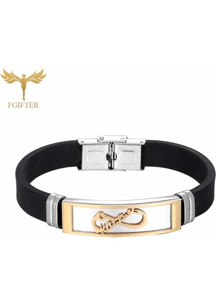 17CM Tarzı Mavi Beyaz Çinko Kaplama Lovers' Forever 8 Infinity Bilezikler Siyah Altın Paslanmaz Çelik Takı Kadın Erkek Silikon Kauçuk Bileklik Kemer Aksesuarı (Yurt Dışından) indirimleri