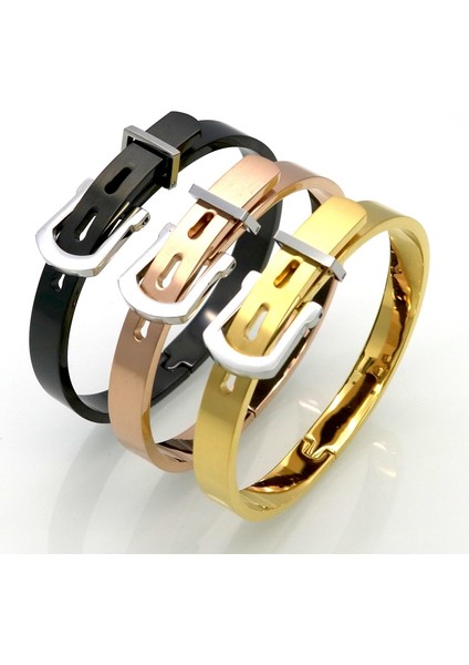 8mm Genişlik Gül Altın Ünlü Moda Takı Bileklik Unisex Womenerkek Takı 4 Renk Altın Renk Yuvarlak Trendy Kemer Bilezik Bilezik (Yurt Dışından) fırsatları