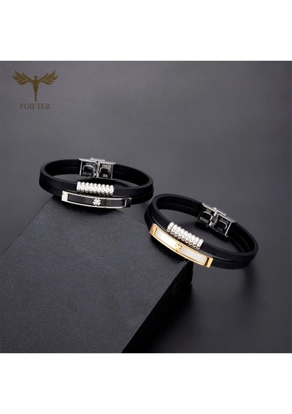 17CM Tarzı Gümüş Rengi Paslanmaz Çelik Kayış Adam Kadınlar Için Bilezikler Çift Katmanlı Silikon Bilezik Watch Band Moda Band Şanslı Dört Yapraklı Yonca Erkek (Yurt Dışından) fiyatları