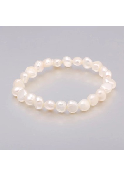 Yaklaşık 19CM Tarzı Altın Rengi Sıcak Satış 100% Doğal Inci Bilezik Charms Elastik Halat Renkli Inci Bilezikler Kız Arkadaş Için Gerçek Inci Hediye (Yurt Dışından)