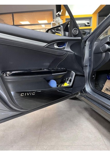 Honda Civic 2016-2021 Fc5 Kapı Iç Koruma Kaplama Titanyum Siyah
