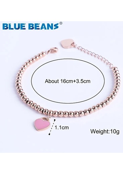 Altın-Pembe 316L Paslanmaz Çelik Kalp Kadınlar Için Bracelerbracelet Tiff Boncuk Zincir Aşk Kolye Altın Gümüş Renk Bildirimi Takı (Yurt Dışından) indirimleri