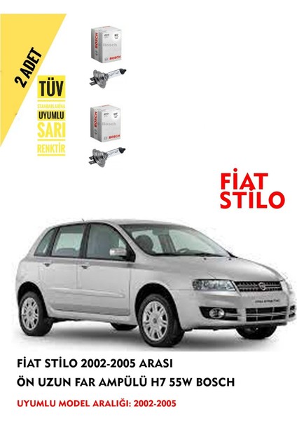 Fiat Stilo 2002-2005 Arası Ön Kısa Far Ampülü (2 Adet) Sarı Renk fiyatları