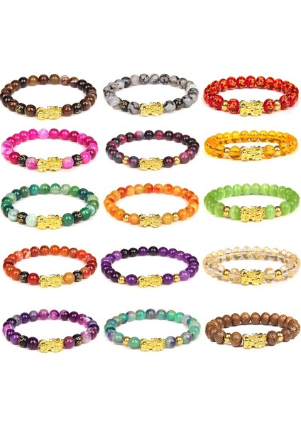 21CM Tarzı Siyah Çinko Kaplama Feng Shui Doğal Taş Bilezik Şerit Akik Boncuk Bilezik Altın Pixiu Charm Şanslı Enerji Bilezik Kadın Servet Erkekler Hediyeler (Yurt Dışından) indirimleri