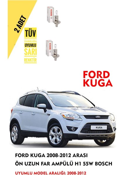 Ford Kuga 2008-2012 Arası Ön Uzun Far Ampülü (2 Adet) Sarı Renk fiyatları