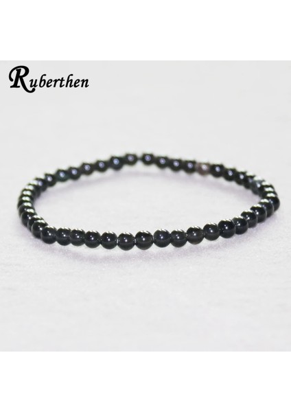 Ruberthen Doğal Siyah Turmalin Bileklik Taş Boncuk Bileklik Mini Taşlı Enerji Bileklik (Yurt Dışından)
