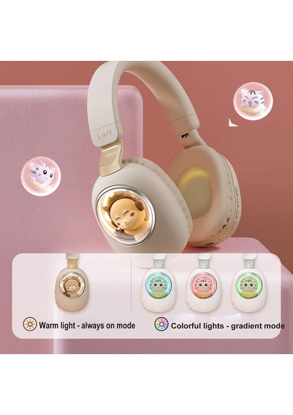 Ms-B4 Sevimli Sincap/kedi Kablosuz Bluetooth Kulaklık Rgb Işık Kız Çocuklar Stereo Müzik Kulaklık Hediye-Beyaz/sevimli Kedi (Yurt Dışından) modelleri