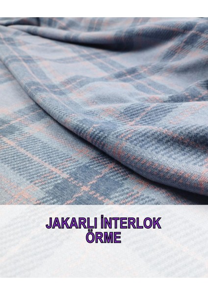 Mavi Pembe Renklerde Jakarlı Örme (En 150 cm x Boy 150 Cm)