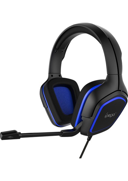 Ipega PG-R006 Profesyonel 3.5mm Kablolu Stereo Kulaklık Müzik Oyun Kulaklık Ps4 Pc Telefon Için Mikrofon Ile-Mavi (Yurt Dışından)