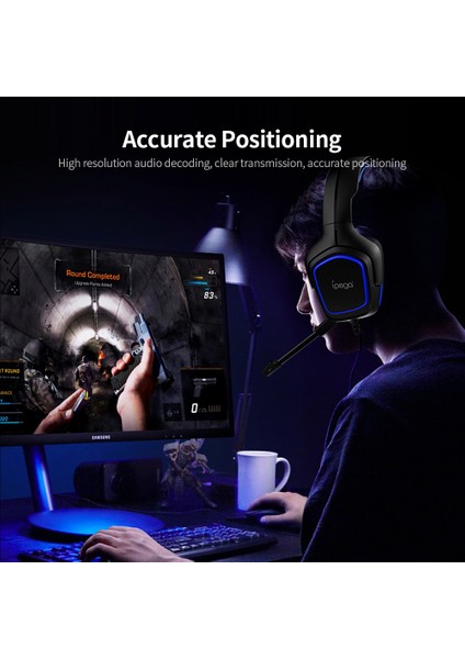 Ipega PG-R006 Profesyonel 3.5mm Kablolu Stereo Kulaklık Müzik Oyun Kulaklık Ps4 Pc Telefon Için Mikrofon Ile-Mavi (Yurt Dışından)