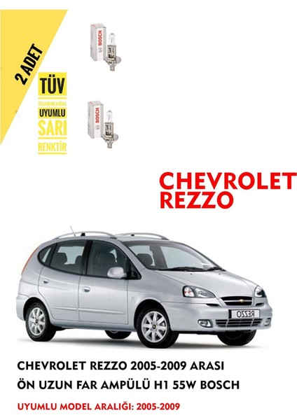 Chevrolet Rezzo 2005-2009 Arası Ön Uzun Far Ampülü (2 Adet) Sarı Renk fiyatları