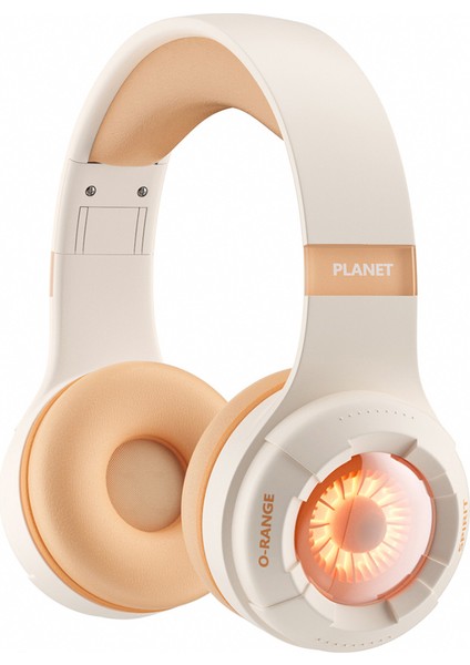 KE25 Kablosuz Bluetooth Kulaklık Kulak Üstü Müzik Kulaklık Rgb Stereo Çocuk Erkek Kız-Turuncu (Yurt Dışından)