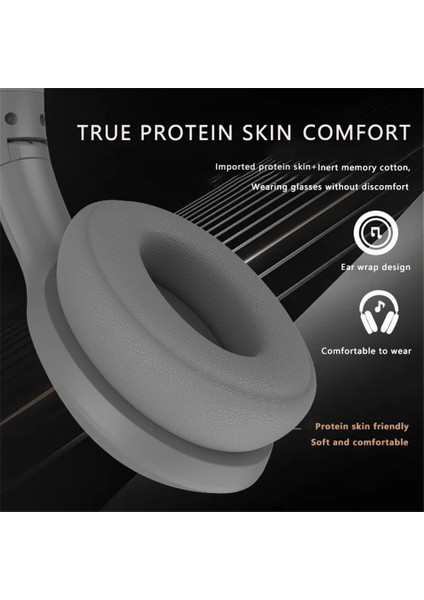 P6066 Kulak Üstü Aktif Gürültü Önleyici Kulaklık Bluetooth 5.3 Kablosuz Kulaklık Desteği Aux-Bej (Yurt Dışından)