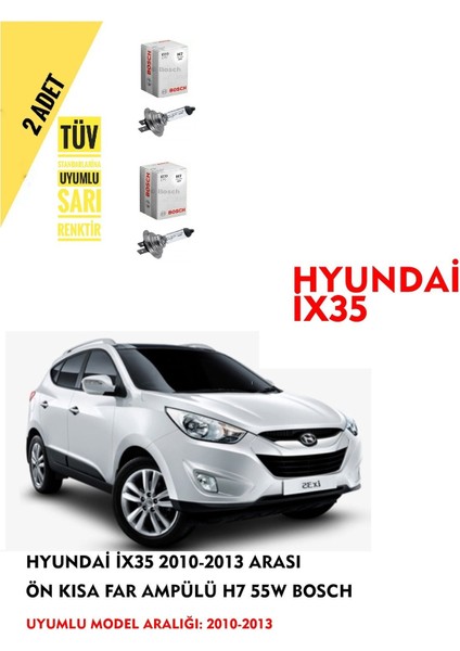 Hyundai IX35 2010-2013 Arası Ön Kısa Far Ampülü (2 Adet) Sarı Renk fiyatları