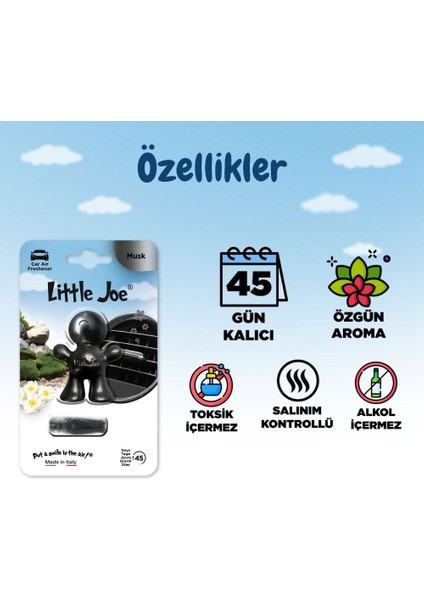 Misk Araç Kokusu (Musk) -45 Gün -Oto Kokusu Kalıcı Klima Parfüm