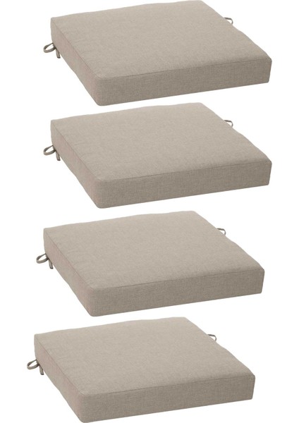 Güneşe Dayanıklı Coton Kumaş Bahçe Balkon Minderi 50 x 50 x 8 cm 4 Adet