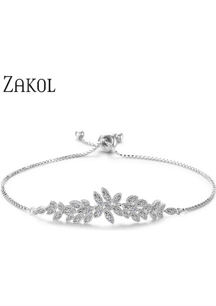 Beyaz Zakol Tasarım Moda Kübik Zirkonya Kristal Kadınlar Için Ayarlanabilir Bilezikler Nefis Yaprak Düğün Ewelry Hediyeler BP2096 (Yurt Dışından) fiyatları