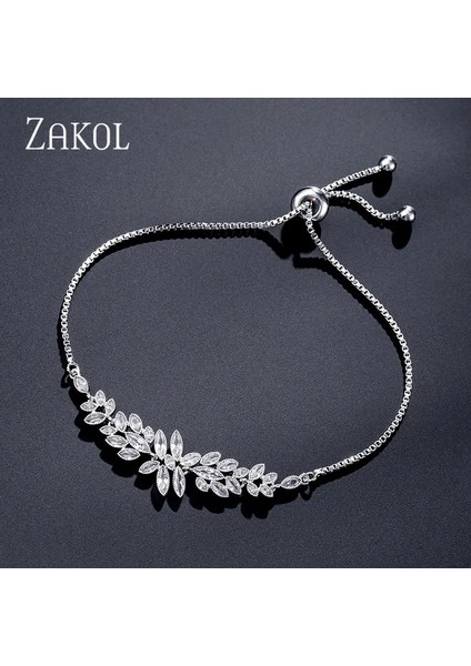 Beyaz Zakol Tasarım Moda Kübik Zirkonya Kristal Kadınlar Için Ayarlanabilir Bilezikler Nefis Yaprak Düğün Ewelry Hediyeler BP2096 (Yurt Dışından) fırsatları