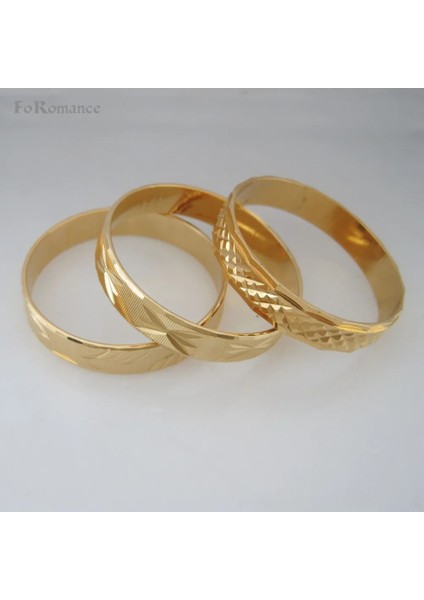 Style7 Çap 40MM Bebek Foromance Sarı Altın ​​renk Çap Genişlik 8mm Dört Stil Bebek Erkek Kız & Yetişkin Kapalı Bileklik Bilezik (Yurt Dışından)